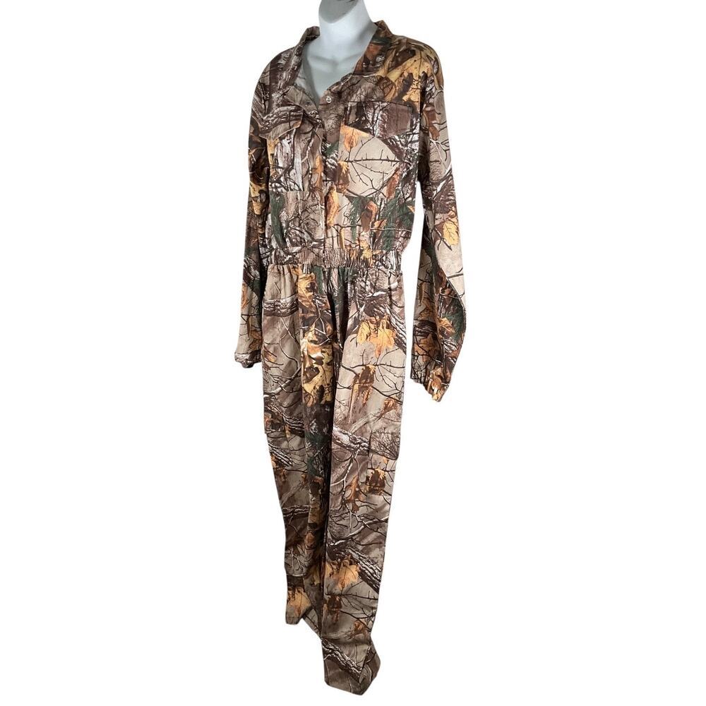 PrettyLittleThing Camo Utility Jumpsuit Women’s US 14 Hunting Print Long Sleeve - Picture 3 of 11